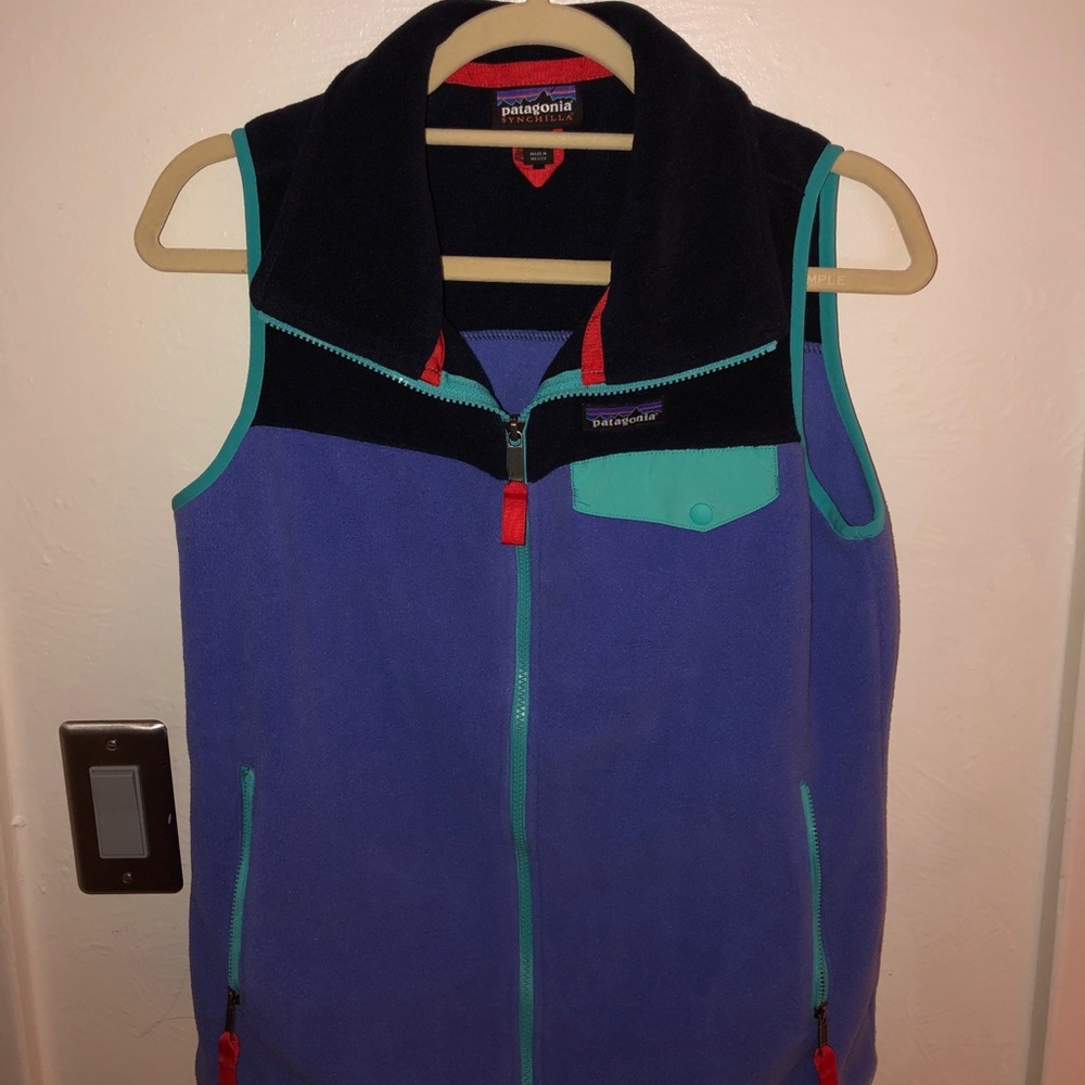 Colored Blue Patagonia Weather Vest